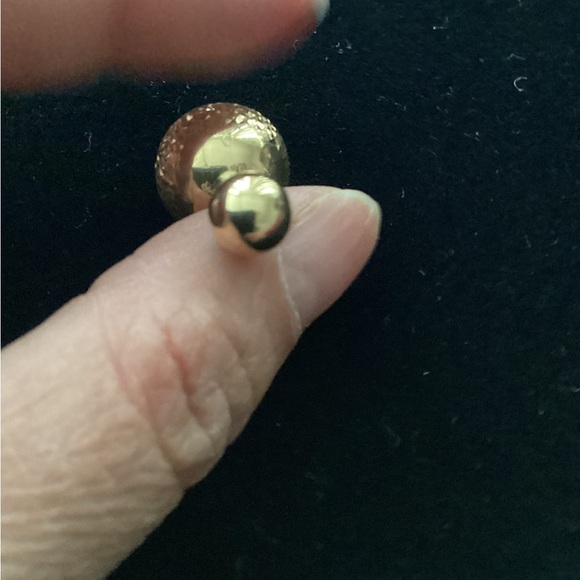 18K solid Gold Stud Tribal Earrings Dior InspiredDesign - Picture 9 of 12